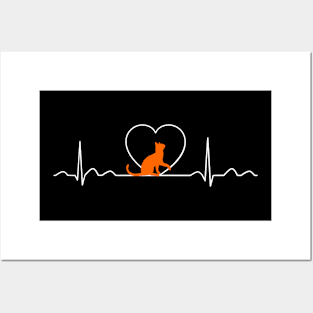 Heartbeat Cat Posters and Art